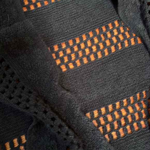 Black Fringe Shark Hem Open Front Knit Vest
Size M/L - Picture 9 of 13